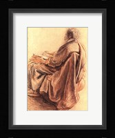 Sepia Man Reading Fine Art Print
