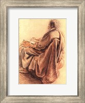 Sepia Man Reading Fine Art Print