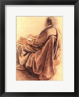 Sepia Man Reading Fine Art Print