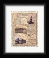 Post Cards from NY Framed Print