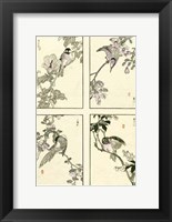 Woodblock Oriental Birds Fine Art Print
