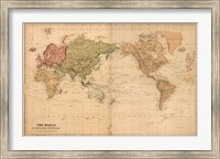 Map of the World, c.1800's (mercator projection) Giclee