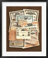 Stock Certificate Collection Fine Art Print