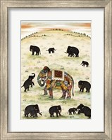 Indian Elephant Gathering Giclee