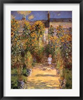 The Artist's Garden at Vetheuil with Boy, c.1880 Fine Art Print