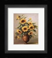 Sunflowers In Bronze I Framed Print