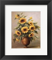 Sunflowers In Bronze I Framed Print