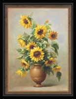 Sunflowers In Bronze II Framed Print