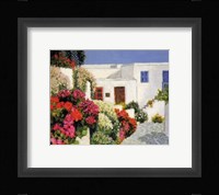 Passage Fleuri a Mykonos Framed Print