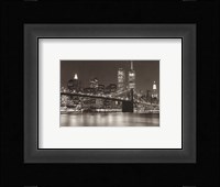 Over the Brooklyn Bridge at Night Fine Art Print