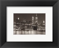 Over the Brooklyn Bridge at Night Fine Art Print