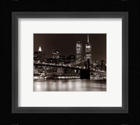 Over the Brooklyn Bridge at Night Fine Art Print