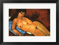 Nu Sur Coussin Bleu Fine Art Print