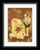 Lion and Two Cubs Fine Art Print