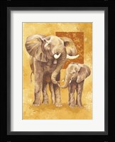 Mother Elephant with Young Fine Art Print