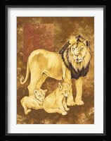 Lion and Two Cubs Fine Art Print