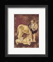Lion and Two Cubs Fine Art Print