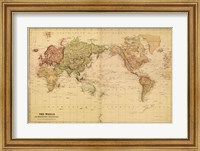 Map of the World, c.1800's (mercator projection) Fine Art Print