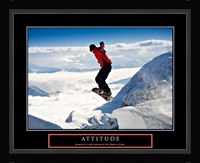 Attitude - Snow Boarder Framed Print