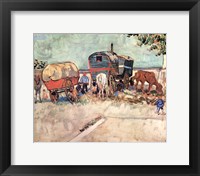 Encampment of Gypsies with Caravans, near Arles, c.1888 Fine Art Print