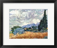 A Wheat Field with Cypresses, c.1889 Fine Art Print