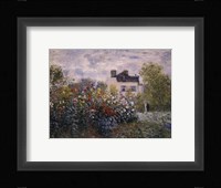 The Artist's Garden in Argenteuil (A Corner of the Garden with Dahlias), c.1873 Framed Print