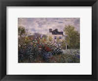 The Artist's Garden in Argenteuil (A Corner of the Garden with Dahlias), c.1873 Framed Print