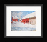 Les maisons rouges a Bjoernegaard, Norvege, 1895 Fine Art Print