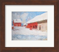 Les maisons rouges a Bjoernegaard, Norvege, 1895 Fine Art Print