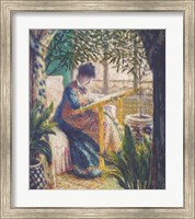 Madame Monet Embroidering, c.1875 Fine Art Print