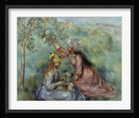 Girls Picking Flowers in a Meadow, c.1890 Fine Art Print