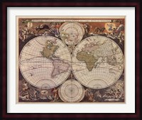 New World Map, 17th Century Fine Art Print