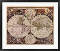New World Map, 17th Century Fine Art Print
