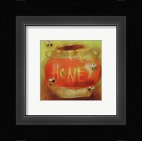 Honey Pot And Bees Framed Print