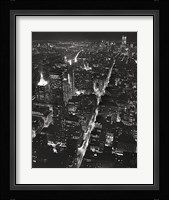 Night View of Lower Manhattan Framed Print