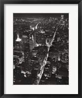 Night View of Lower Manhattan Framed Print