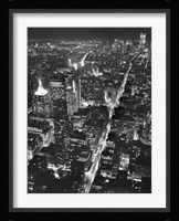 Night View of Lower Manhattan Framed Print