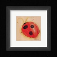 Ladybug On Taupe Framed Print