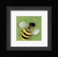 Bee On Green Framed Print