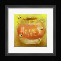 Honey Pot And Bees Framed Print