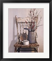 Watering Can On Chair Framed Print
