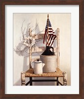 Chair With Jug And Flag Fine Art Print