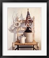 Chair With Jug And Flag Fine Art Print