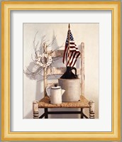 Chair With Jug And Flag Fine Art Print