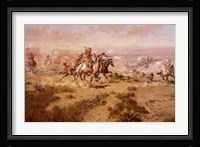 The Attack On The Wagon Train Fine Art Print