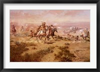 The Attack On The Wagon Train Fine Art Print