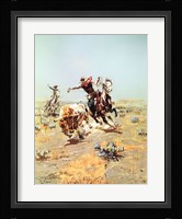 Cowboy Roping A steer Fine Art Print