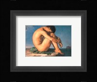 Jeune Homme Nu Assis Au Boro De La Mer Fine Art Print