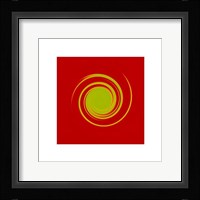 Whirl #6 (Green On Bright Red) Fine Art Print