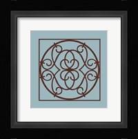 Chocolate And Blue Ironwork III Framed Print